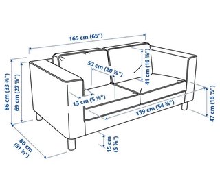 Sofá IKEA PÄRUP 2 plazas gris
