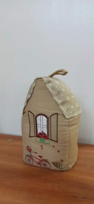 Sujeta puertas casa tela flores bicicleta