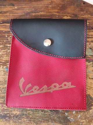 Portadocumenti Vespa Pelle Rosso Nero