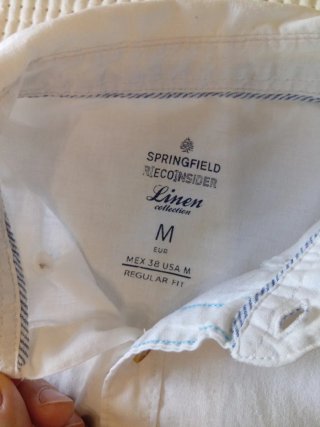 Camisa Springfield Lino Blanca Talla M