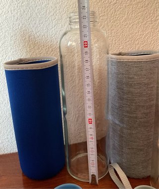 2 Botellas Cristal con funda protectora + 1 Regalo