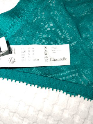 Sujetador Chantelle 95G encaje verde azulado