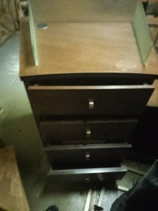 Mostrador curvo madera y cristal calidad excelente