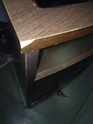 Mostrador curvo madera y cristal calidad excelente