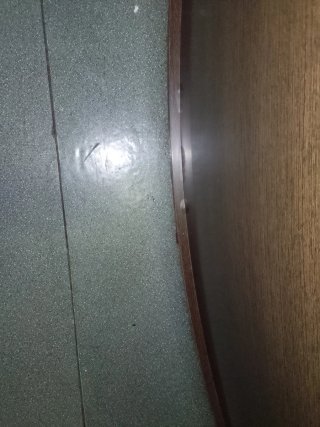 Mostrador curvo madera y cristal calidad excelente