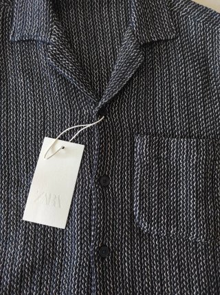 Camisa Oversize Zara Azul/Blanco