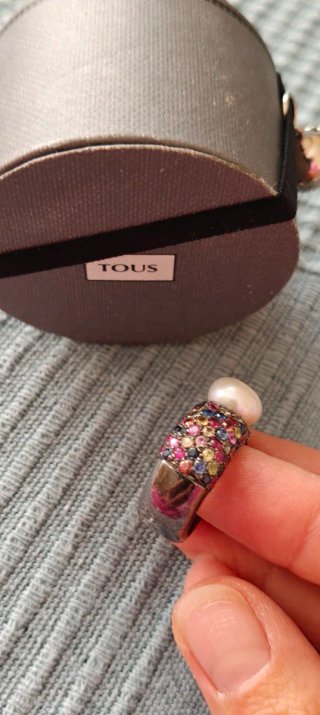 Anillo Tous Fantasy zafiros, perla