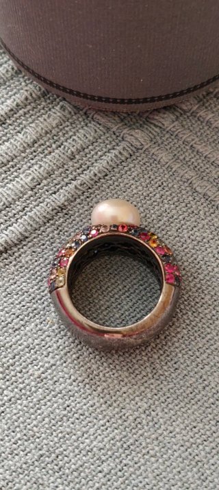Anillo Tous Fantasy zafiros, perla