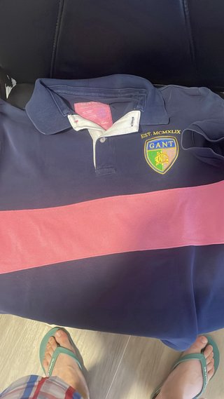 Polo Gant Talla M Azul y Rosa