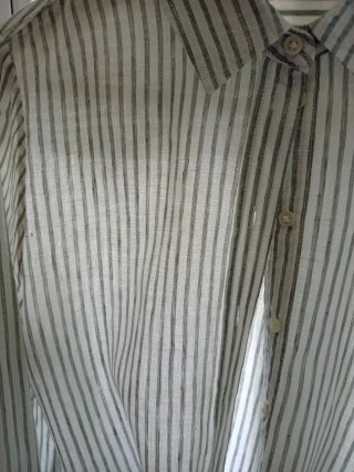 Camisa de lino a rayas mujer