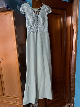 Vestido de fiesta largo Silvia Navarro verde