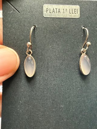 Pendientes Cuarzo Rosa Plata 1ª Ley