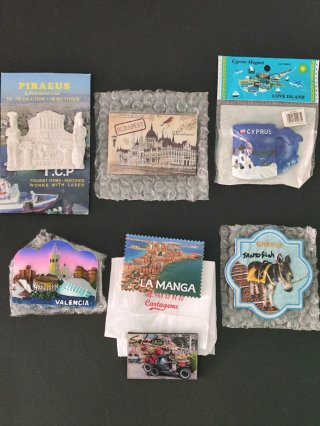 Lote de 7 imanes de nevera de viajes