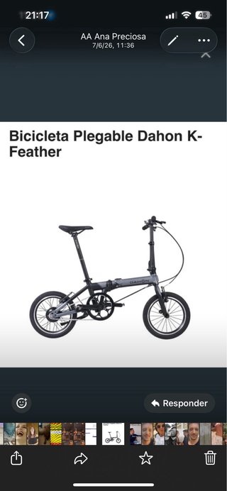 Bicicleta Plegable Dahon K-Feather