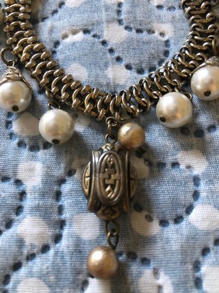 Pulsera de eslabones con perlas
