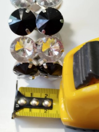 Pulsera elástica pedrería brillante y negra