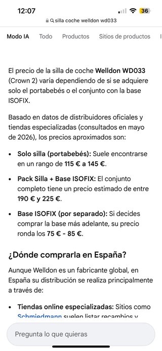 Silla de coche bebés Grupo 0+ con capota WELLDON