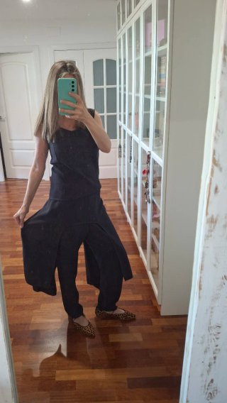 Pantalón efecto falda David Valls Negro