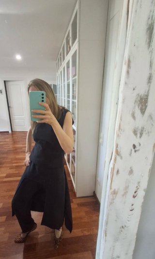Pantalón efecto falda David Valls Negro