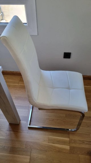 Juego de 4 sillas de comedor blancas