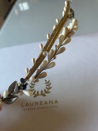Tiara/Diadema Boda Evento LAUREANA Dorada