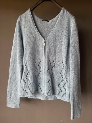 Chaqueta punto azul cielo cremallera M