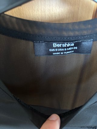 Camiseta Bershka transparente negra S