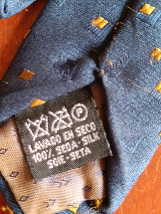 Corbata Arrow Seda Azul y Dorado