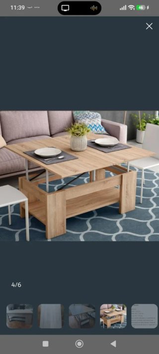 Mesa de centro elevable extensible