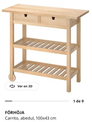Carrito Auxiliar Cocina Förhöja Ikea