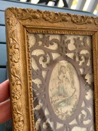 Precioso cuadro antiguo pintado a mano 1900s