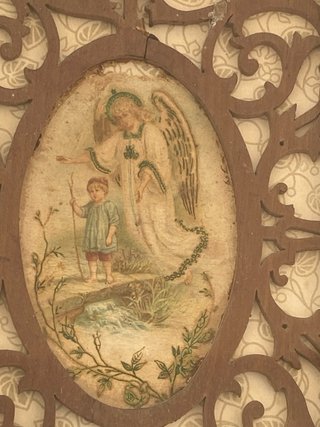 Precioso cuadro antiguo pintado a mano 1900s