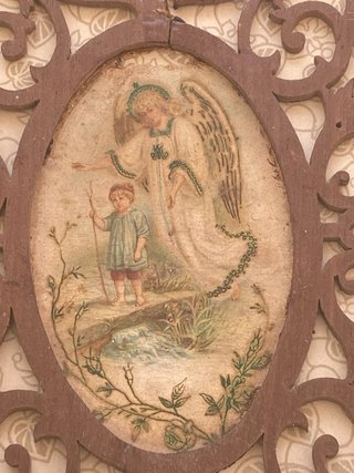 Precioso cuadro antiguo pintado a mano 1900s