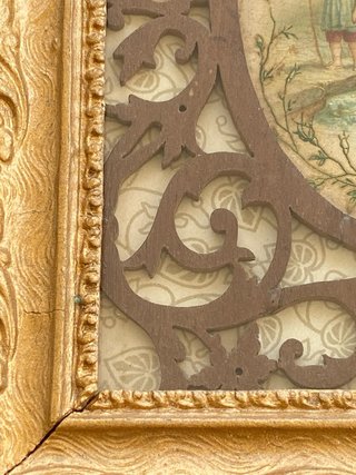 Precioso cuadro antiguo pintado a mano 1900s