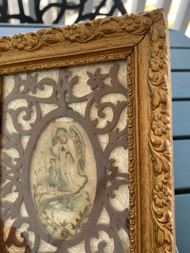 Precioso cuadro antiguo pintado a mano 1900s