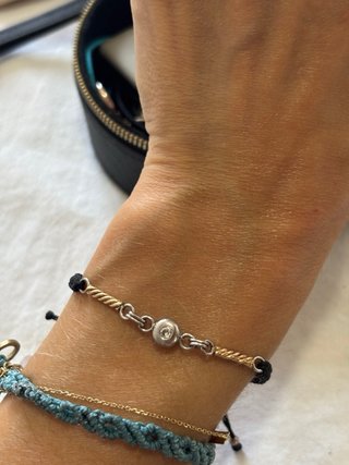 Pulsera oro y circonitas ajustable