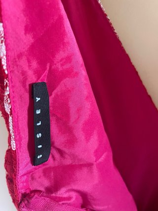 Vestito Sisley pizzo rosa e rosso