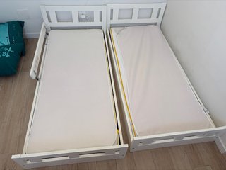 2 Camas KRITTER Blancas con Somier