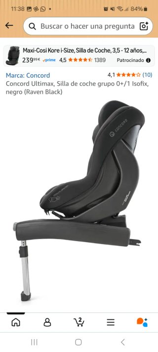 Silla coche Concord Últimax Isofix Grupo 0/1