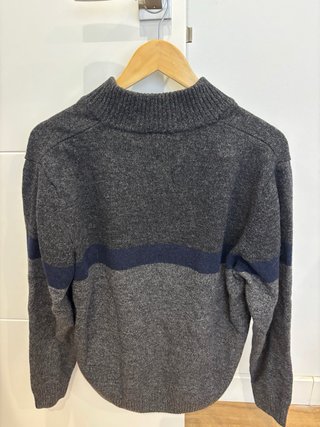 Jersey Lacoste Media Cremallera Gris y Azul