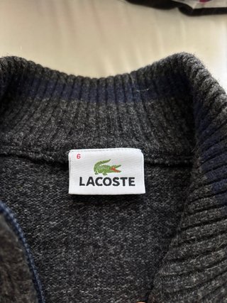 Jersey Lacoste Media Cremallera Gris y Azul
