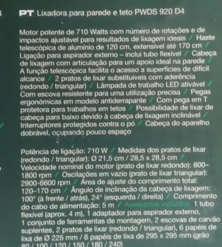 Lixadora Parkside 710w 2 em 1 - nova