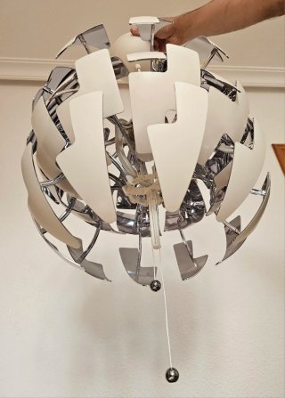 Lámpara Colgante Ikea Blanca/Plata 35cm