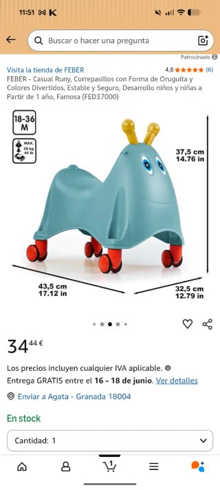 Correpasillos oruga amarillo