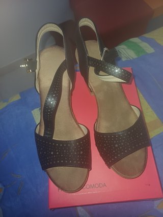 Sandalias Negras Mujer, n.39 como nuevas