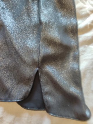 Top lencero Zara brillante negro y plata T.M