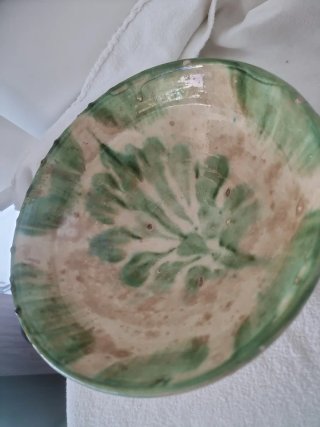 Lebrillo Cerámica Nijar Verde Ppios SXX