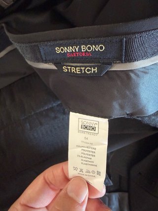 Completo Abito Nero Uomo Sonny Bono Taglia 54