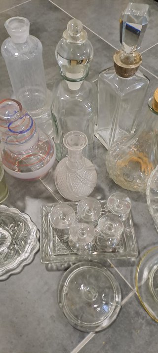 Gran Lote Cristalería Vintage Tallada (15 piezas)