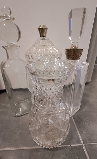 Gran Lote Cristalería Vintage Tallada (15 piezas)